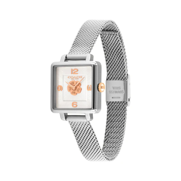 Coach Cass Silver Mesh Bracelet White Dial Quartz Watch for Ladies - 14503697 - Image 3