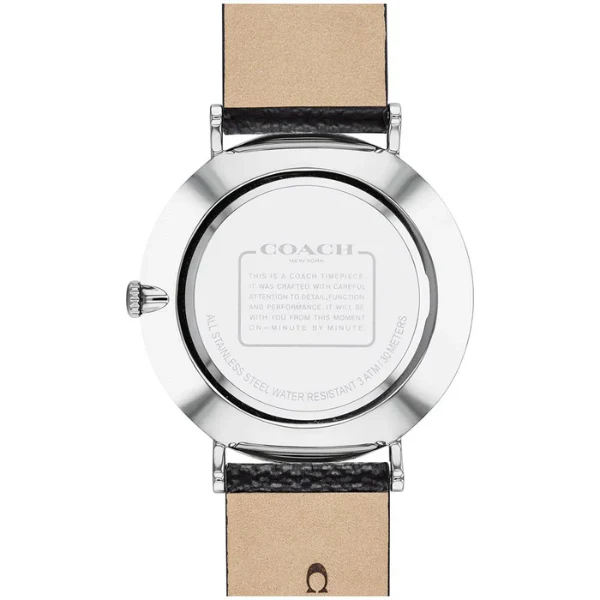 Coach Charles Black Leather Strap Black Dial Quartz Watch for Gents - 14602157 - Image 3