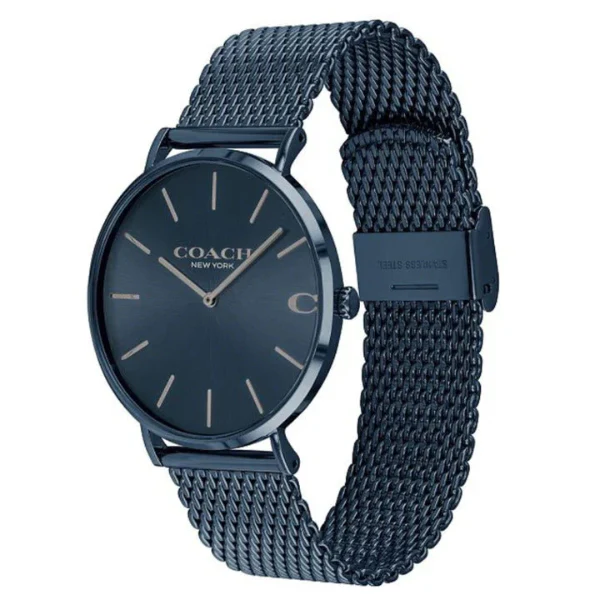 Coach Charles Blue Mesh Bracelet Blue Dial Quartz Watch for Gents - 14602146 - Image 2