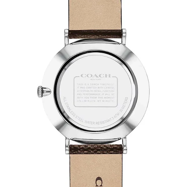 Coach Charles Brown Leather Strap Black Dial Quartz Watch for Gents - 14602156 - Image 3
