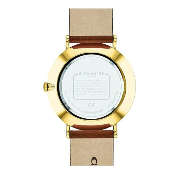 Coach Charles Brown Leather Strap Green Dial Quartz Watch for Gents - 14602435 - Image 3