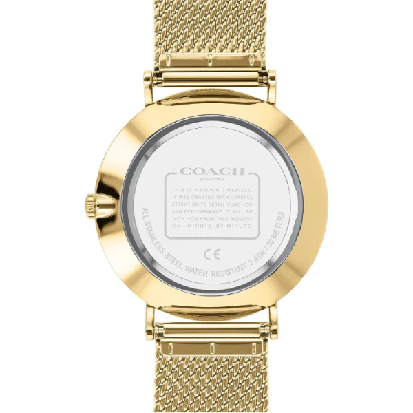Coach Charles Gold Mesh Bracelet Black Dial Quartz Watch for Gents - 14602440 - Image 3