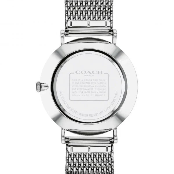 Coach Charles Silver Mesh Bracelet Black Dial Quartz Watch for Gents - 14602144 - Image 3