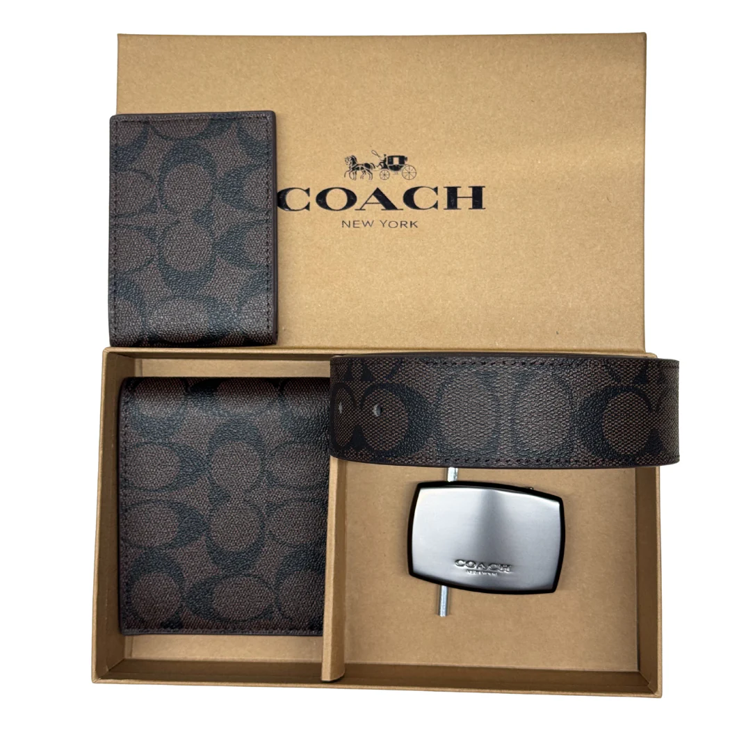 Coach Compact 3-in-1 Bifold Set in Signature Canvas Brown – F74993 - Image 2