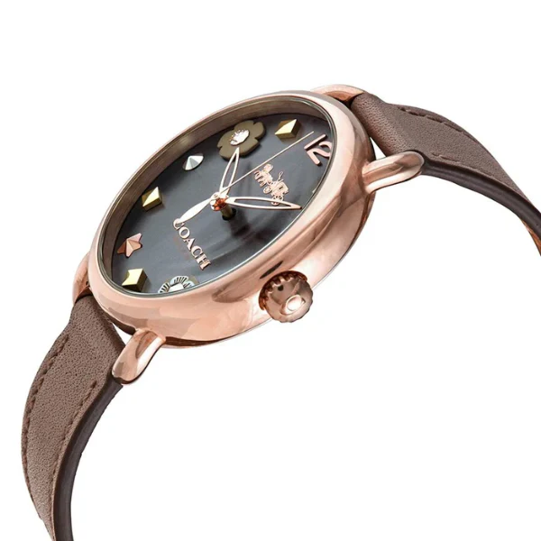 Coach Delancey Brown Leather Strap Grey Dial Quartz Watch for Ladies - 14502797 - Image 4