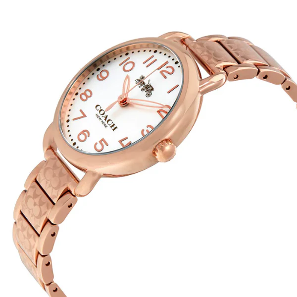 Coach Delancey Gold Stainless Steel White Dial Quartz Watch for Ladies - 14502497 - Image 4