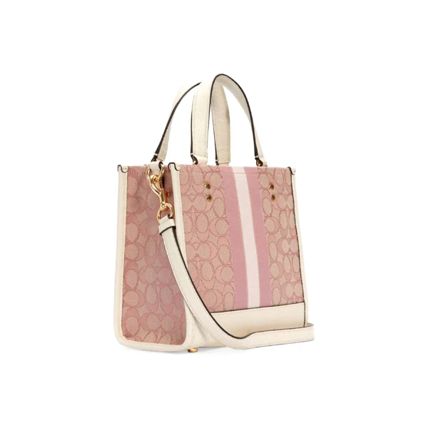 Coach Dempsey Tote 22 Pink Canvas Leather - C5115 - Image 2