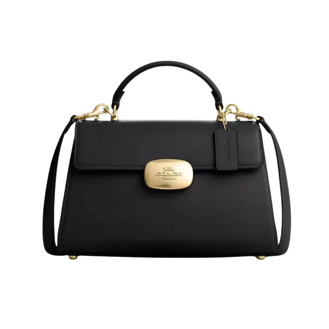 Coach Eliza Top Handle Shoulder Black Leather Bag - CR531