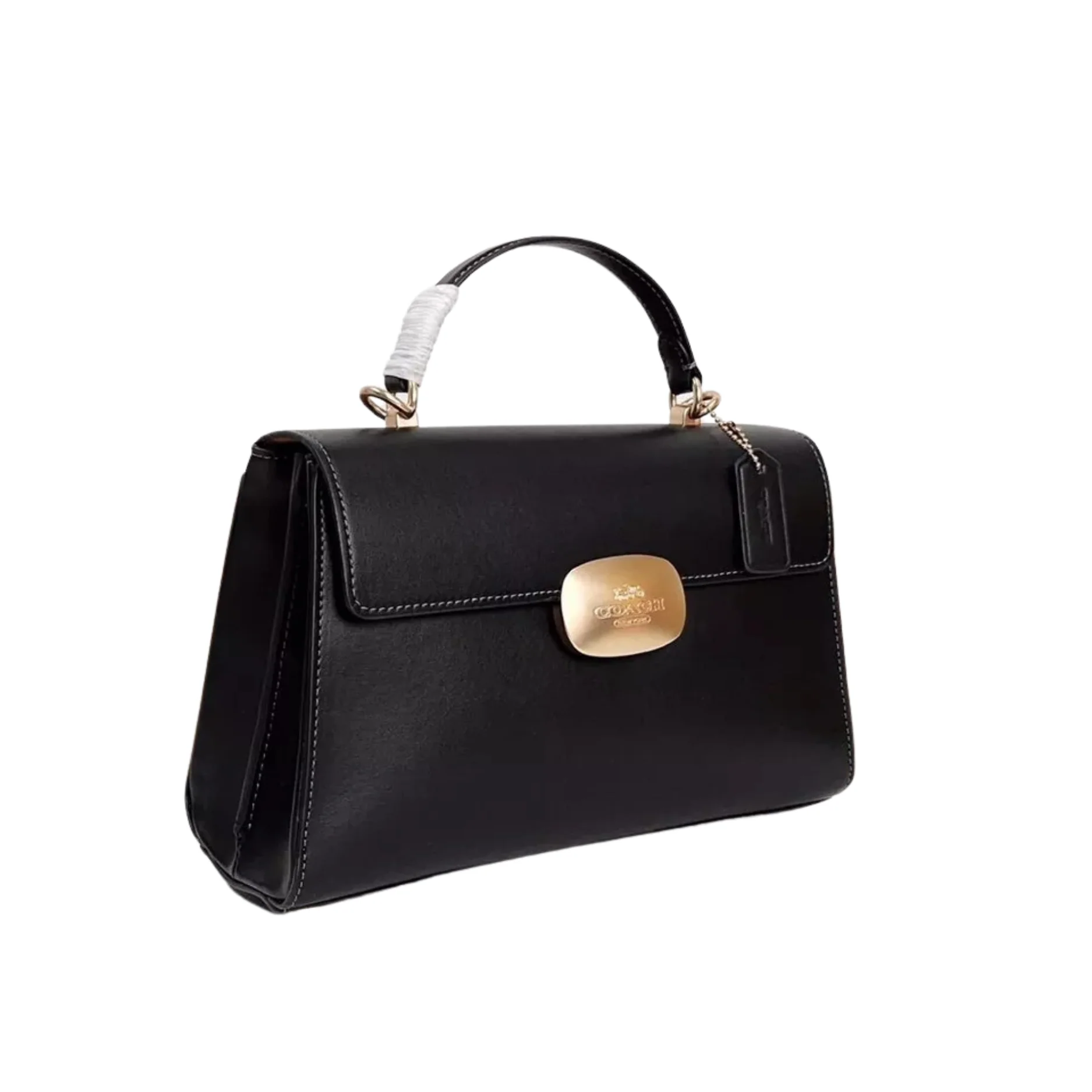 Coach Eliza Top Handle Shoulder Black Leather Bag - CR531 - Image 2