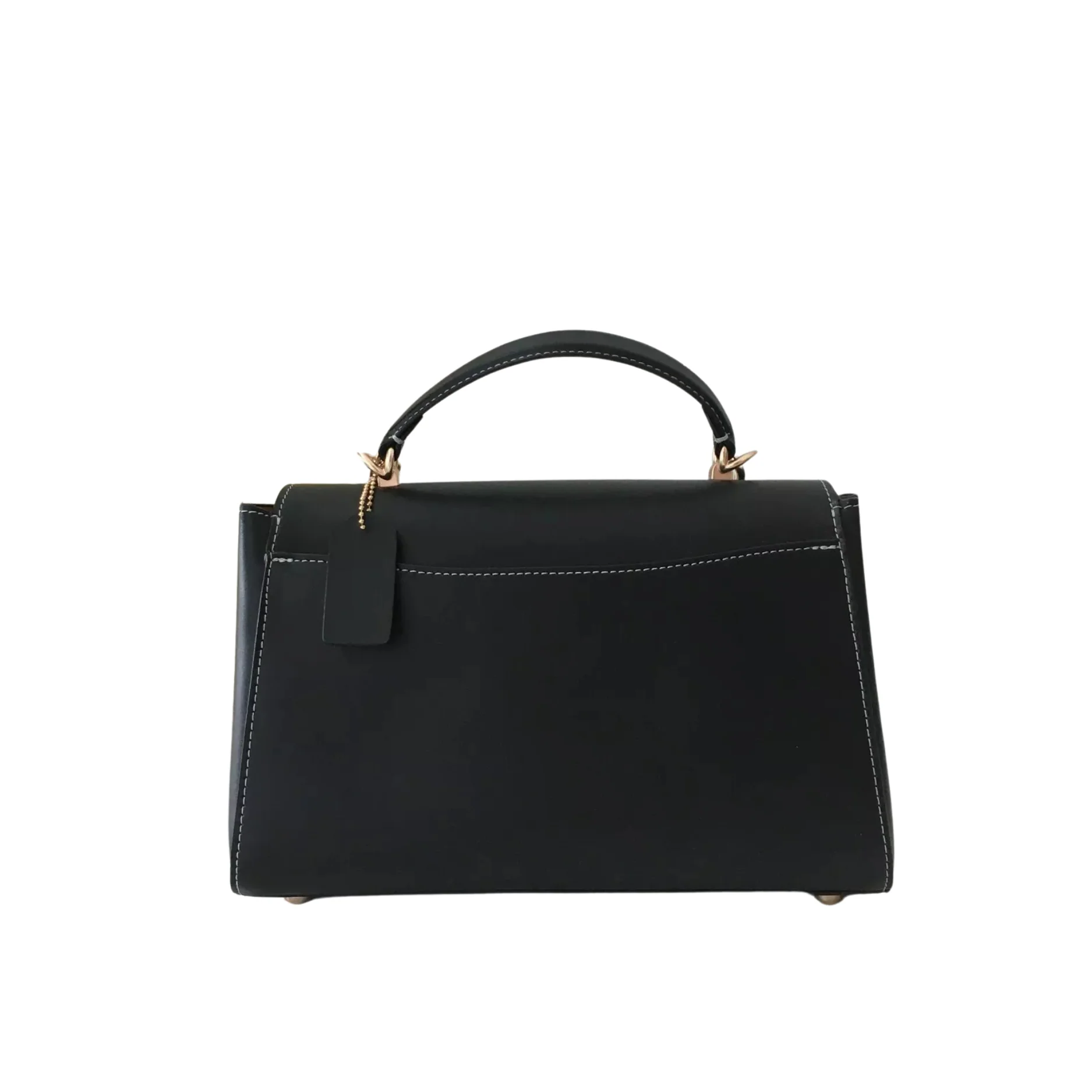 Coach Eliza Top Handle Shoulder Black Leather Bag - CR531 - Image 3