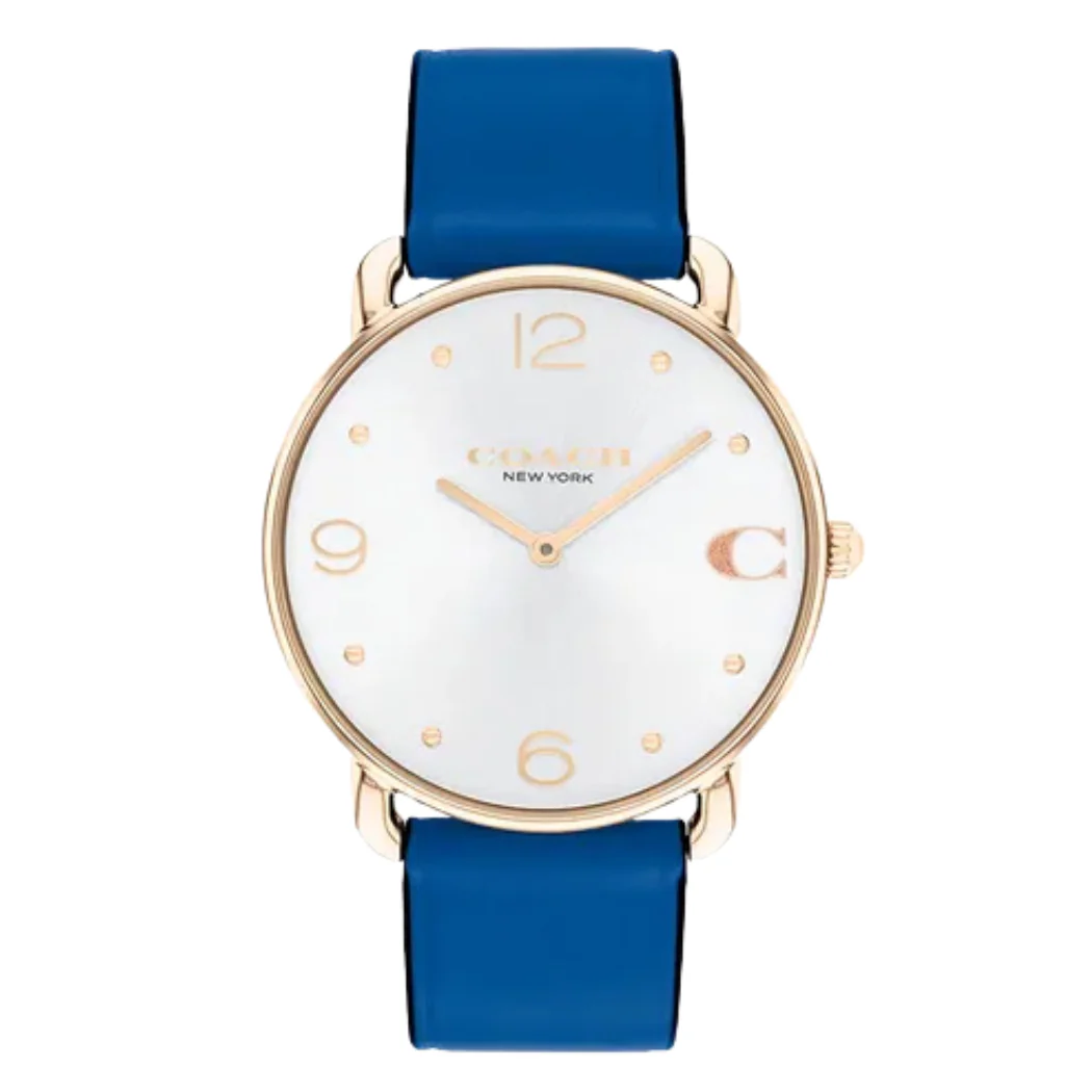 Coach Elliot Blue Leather Strap Blue Dial Quartz Watch for Ladies - 14504203