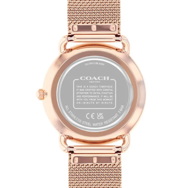 Coach Elliot Rose Gold Mesh Bracelet Silver Dial Quartz Watch for Ladies - 14504209 - Image 3