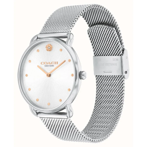 Coach Elliot Silver Mesh Bracelet Silver Dial Quartz Watch for Ladies - 14504207 - Image 2