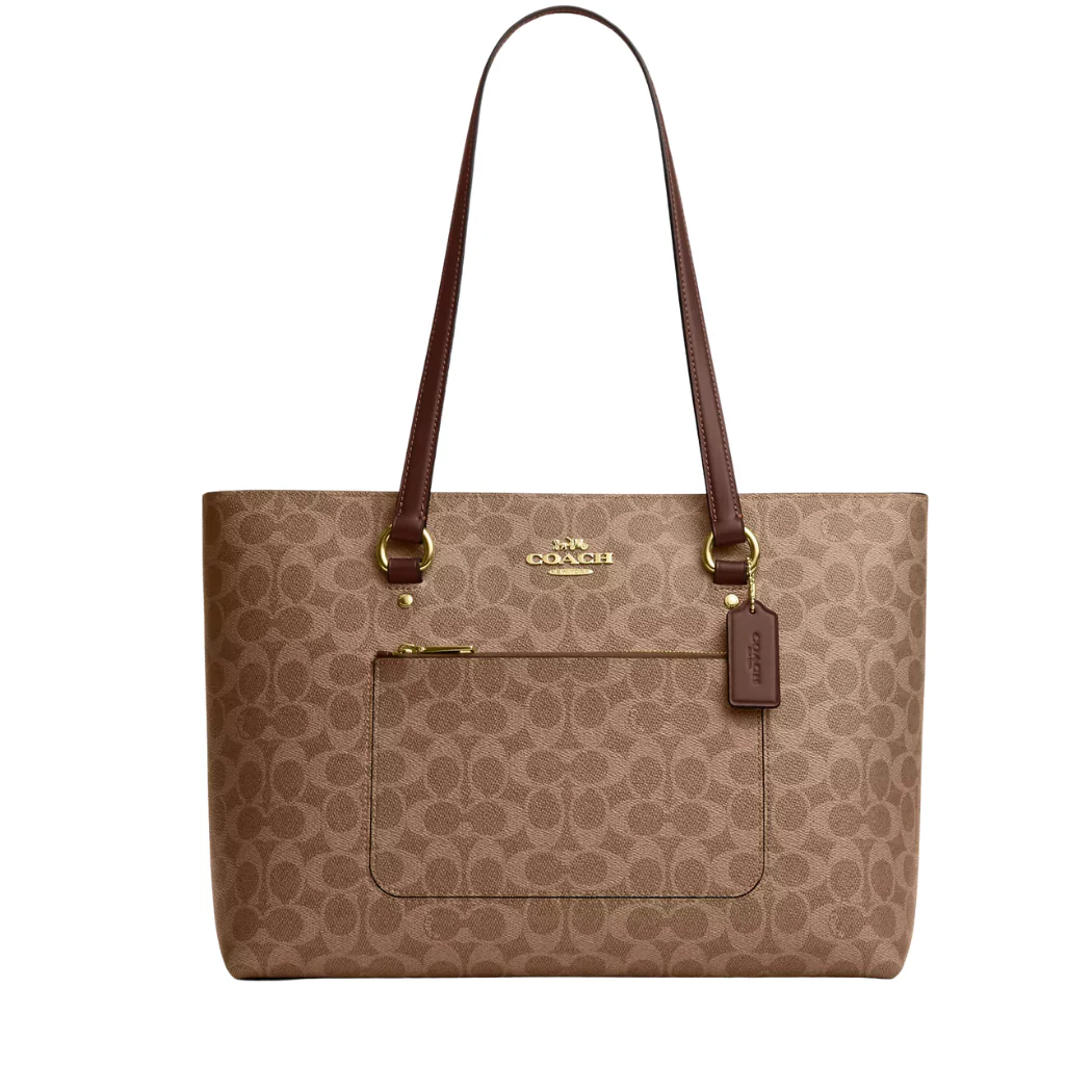 Coach Gallery Tote Light Brown Smooth Leather - CAZ00
