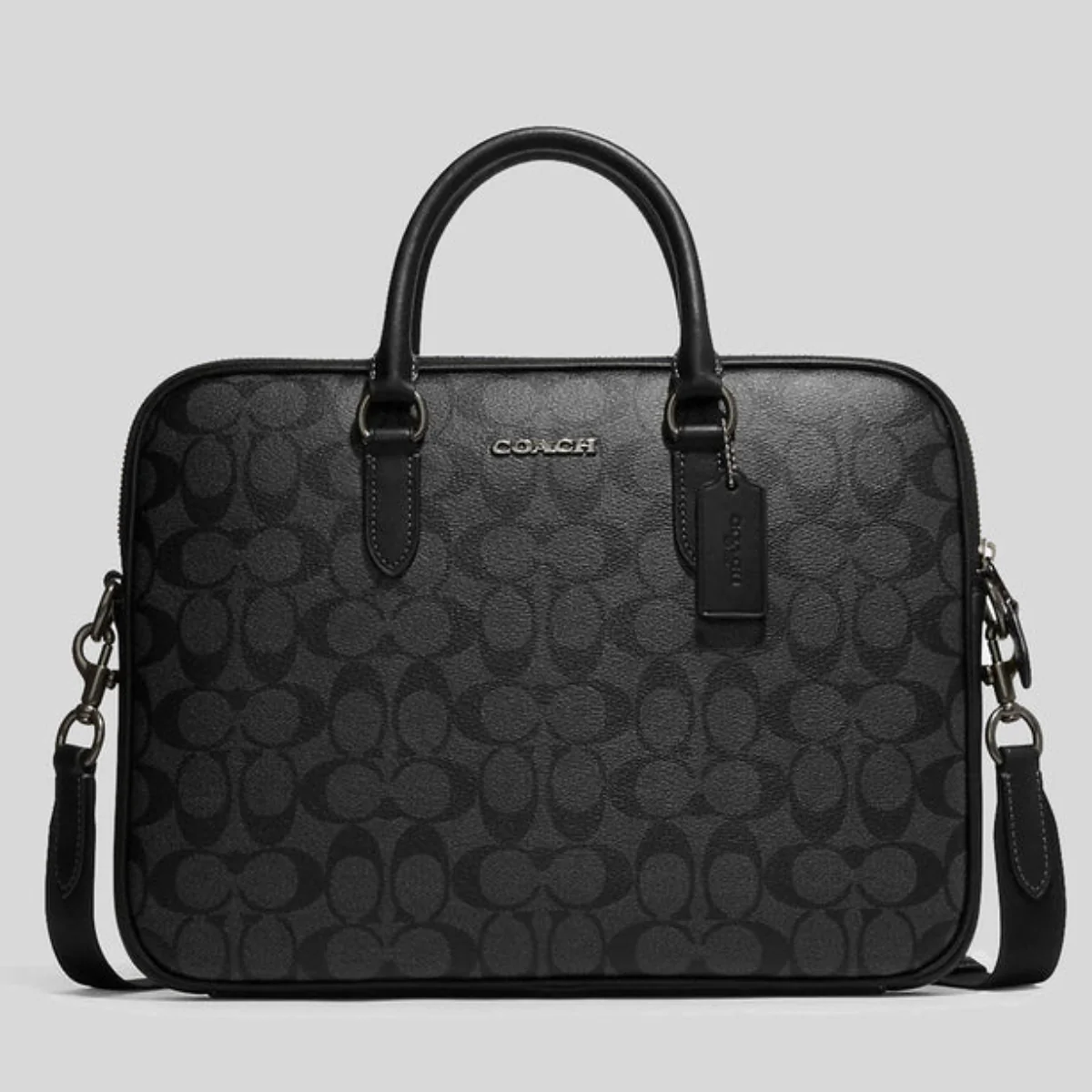 Coach Graham Slim Brief In Signature Canvas Black- CHC8172