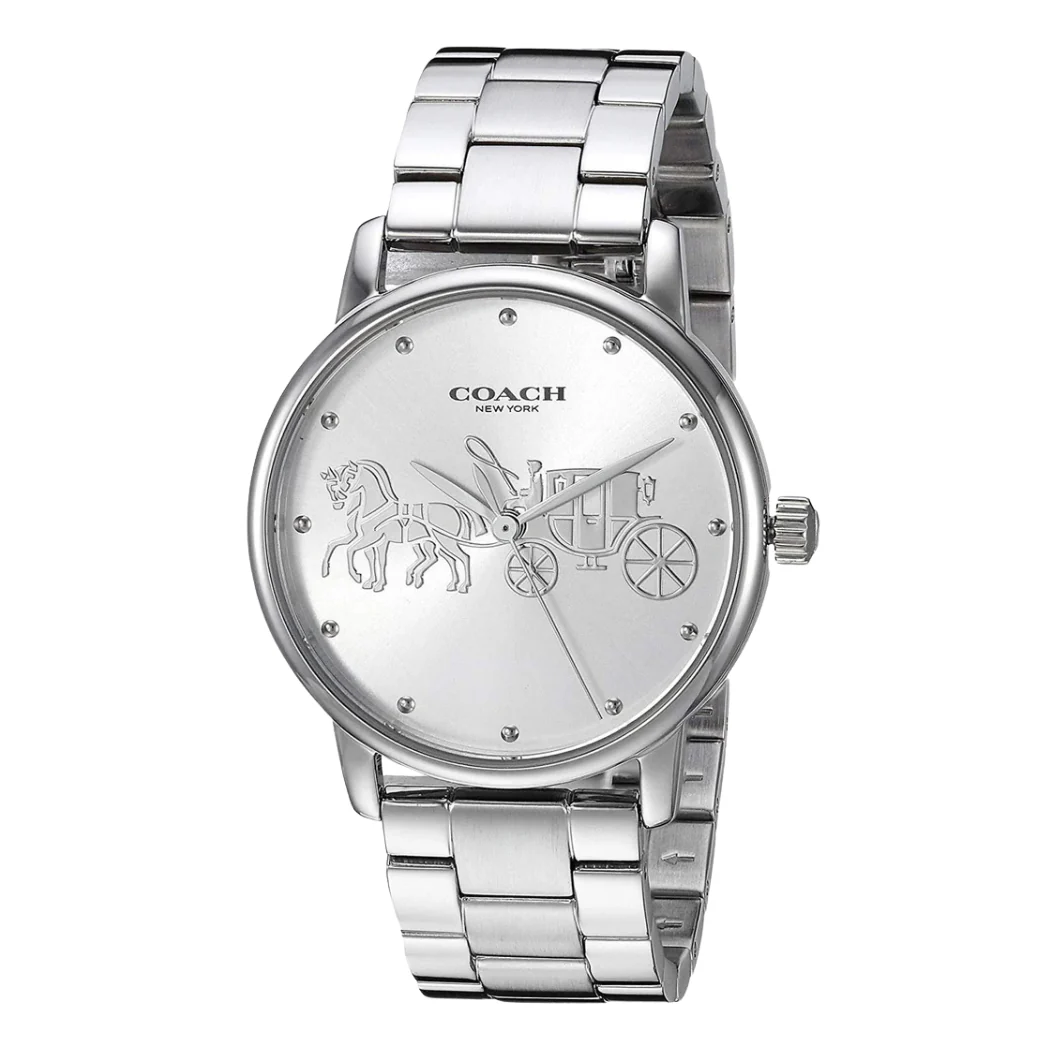 Coach Grand Silver Stainless Steel Silver Dial Quartz Watch for Ladies - 14503074