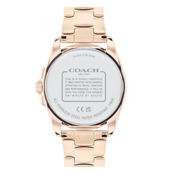 Coach Greyson Rose Gold Stainless Steel Mother Of Pearl Dial Quartz Watch for Ladies - 14504110 - Image 2