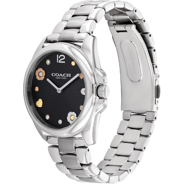 Coach Greyson Silver Stainless Steel Black Dial Quartz Watch for Ladies - 14504024 - Image 2