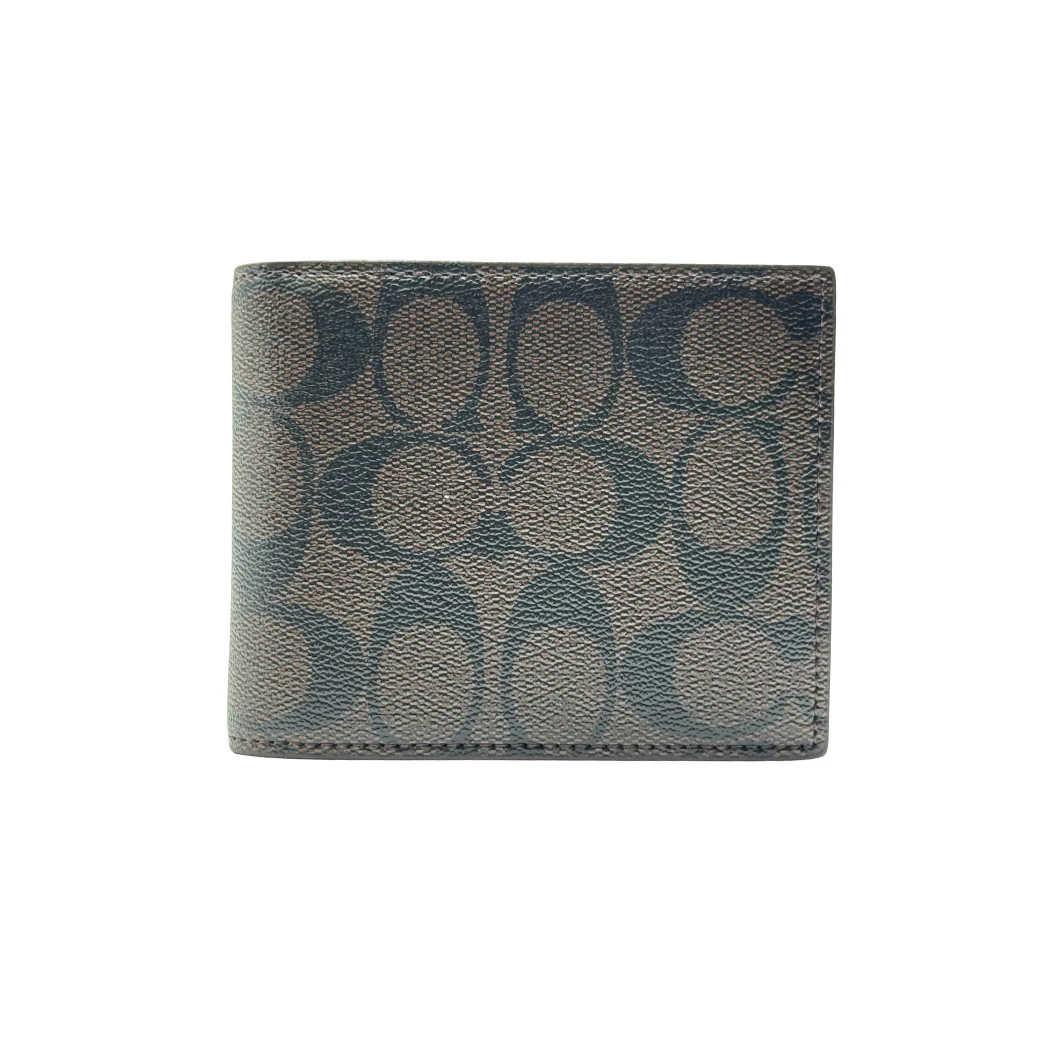 Coach Heritage Signature Compact ID Wallet in Brown – Style F74736 - Image 2