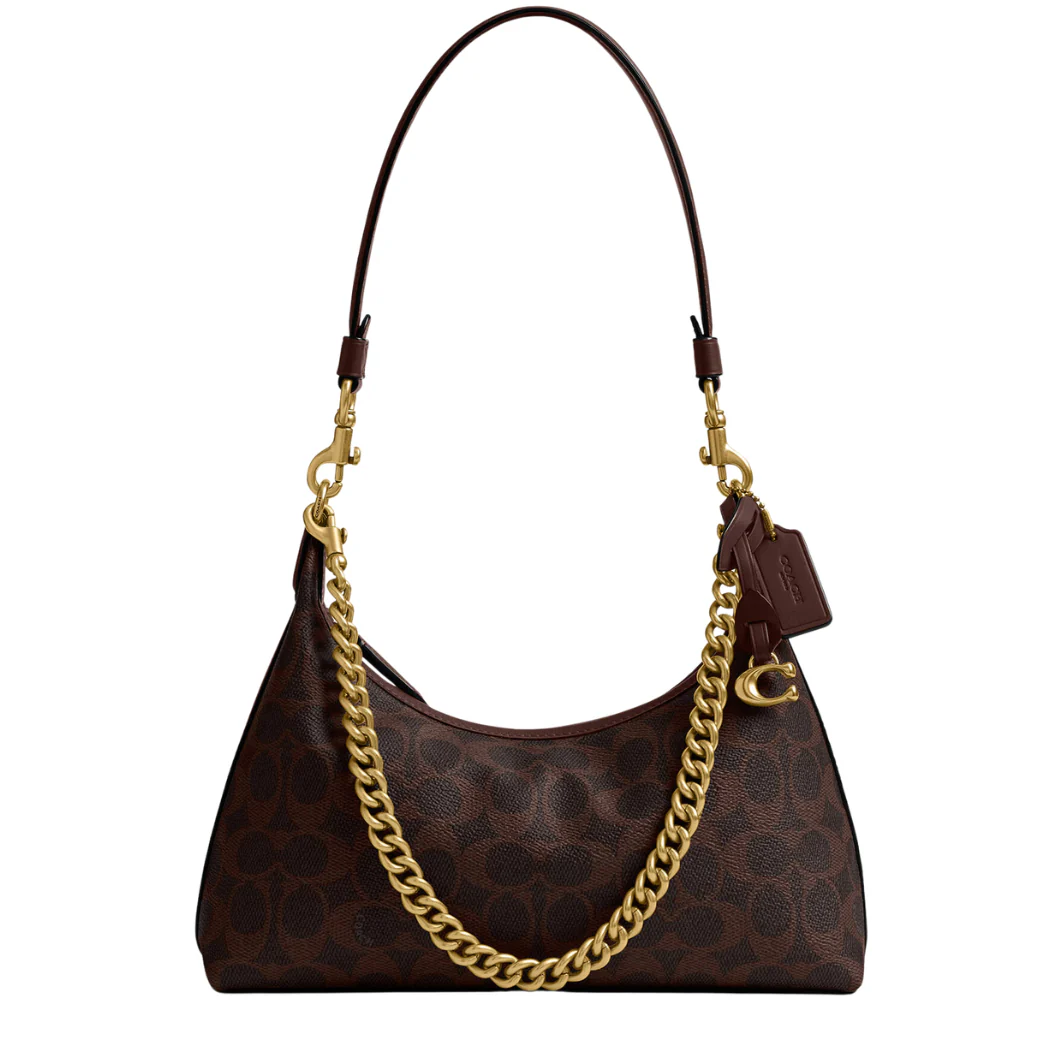 Coach Juliet Shoulder Bag 25 In Signature Canvas Brown/Black - CAM26