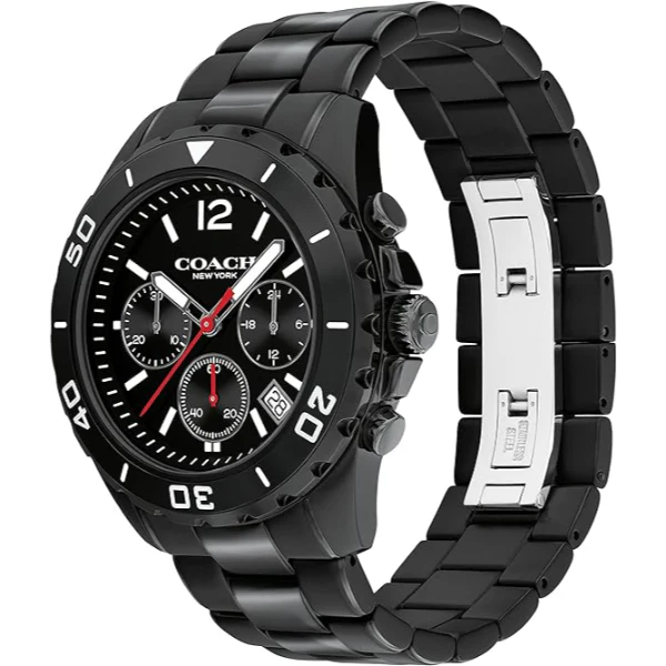 Coach Kent Black Stainless Steel Black Dial Chronograph Quartz Watch for Gents - 14602554 - Image 2