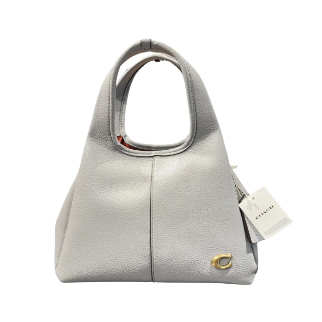 Coach Lana Shoulder Bag 23 In Signature Jacquard Gray Leather - CM545