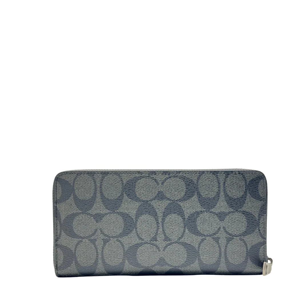 Coach Large Zip Around Wallet in Crossgrain Leather Black - F58112 - Image 2