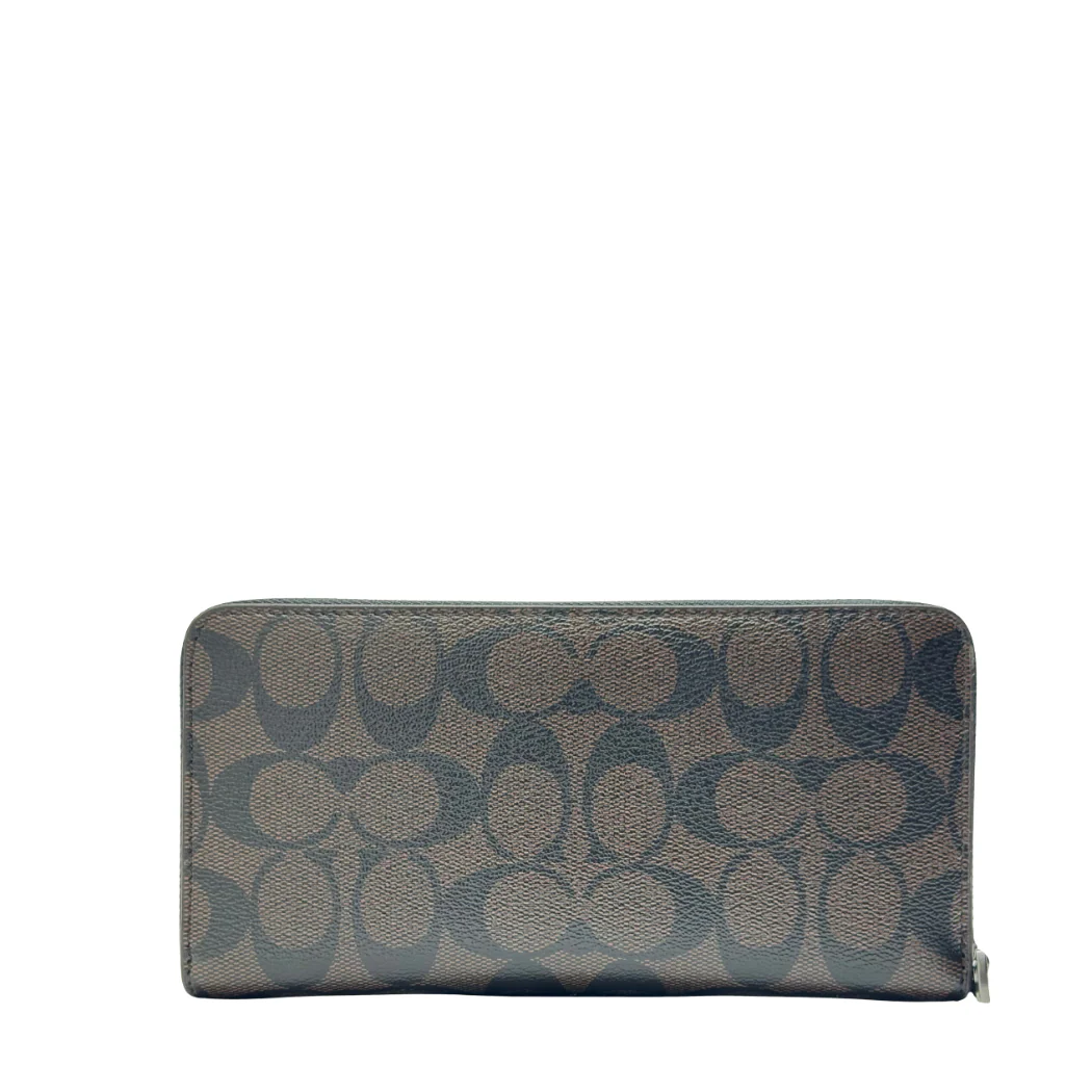 Coach Large Zip Around Wallet in Crossgrain Leather Dark Brown - F58112 - Image 2