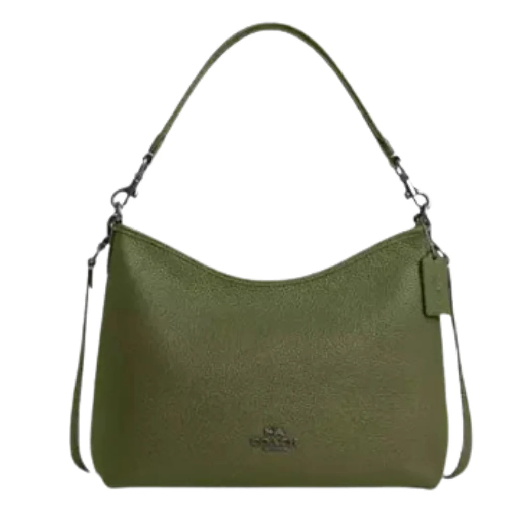 Coach Laurel Shoulder Bag Green Soft Pebble Leather - CCC75