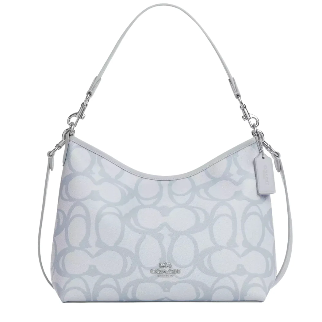 Coach Laurel Shoulder Sketch Blue Signature Canvas - CBH87