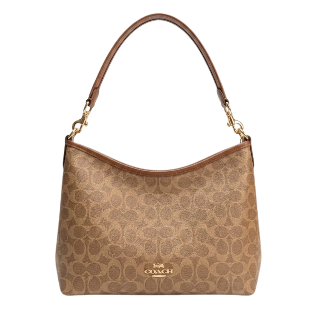 Coach Lewis Shoulder Bag Signature Brown Leather - 85696