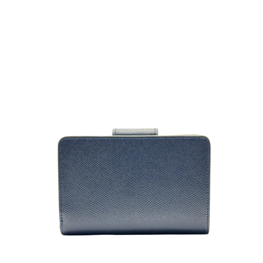 Coach Medium Corner Zip Wallet in Crossgrain Leather Blue - C6390 - Image 2