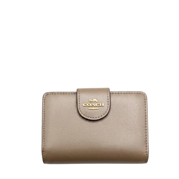 Coach Medium Corner Zip Wallet in Crossgrain Leather Grey - CR791
