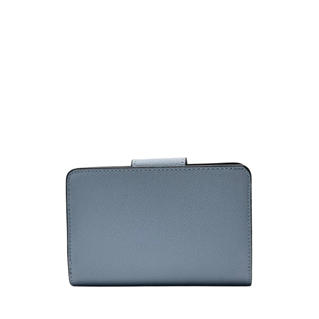 Coach Medium Corner Zip Wallet in Crossgrain Leather Light Blue - C6390 - Image 2