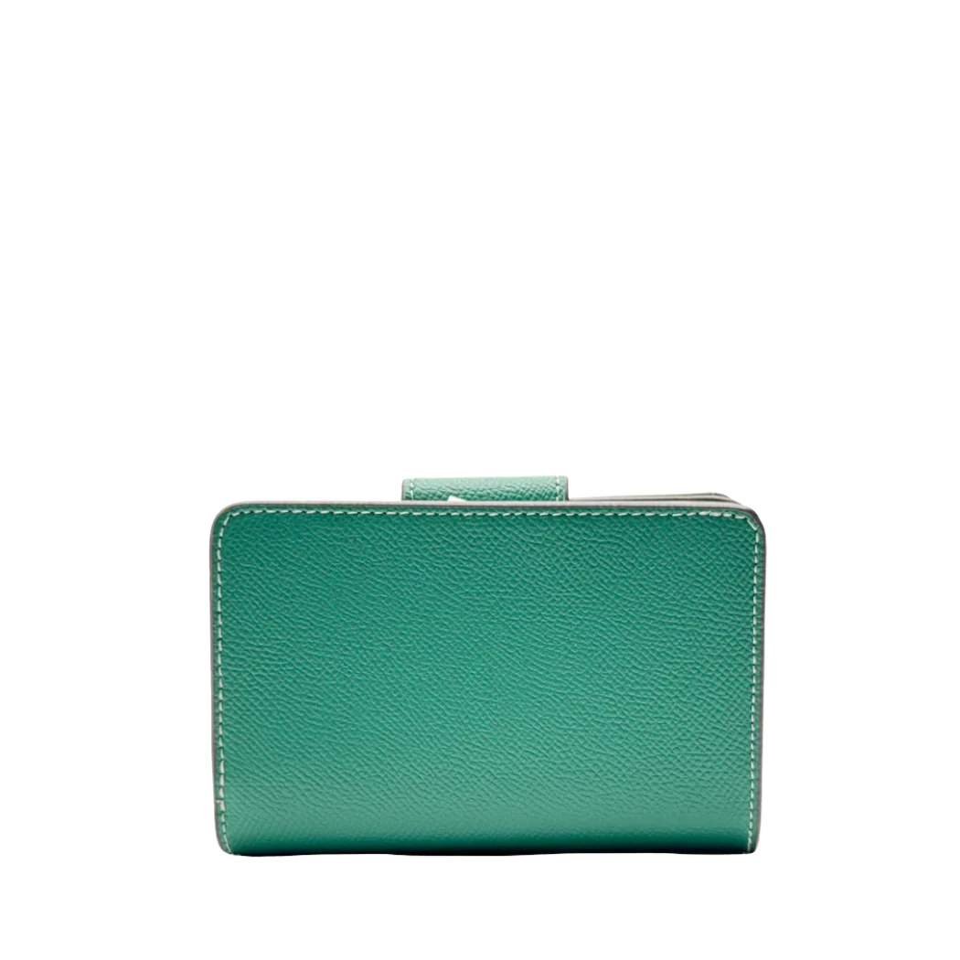 Coach Medium Corner Zip Wallet in Crossgrain Leather Light Green - C6390 - Image 2