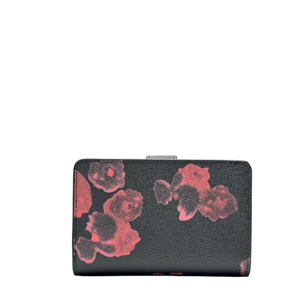 Coach Medium Corner Zip Wallet in Printed Coated Canvas Black/Wine - F39127 - Image 2