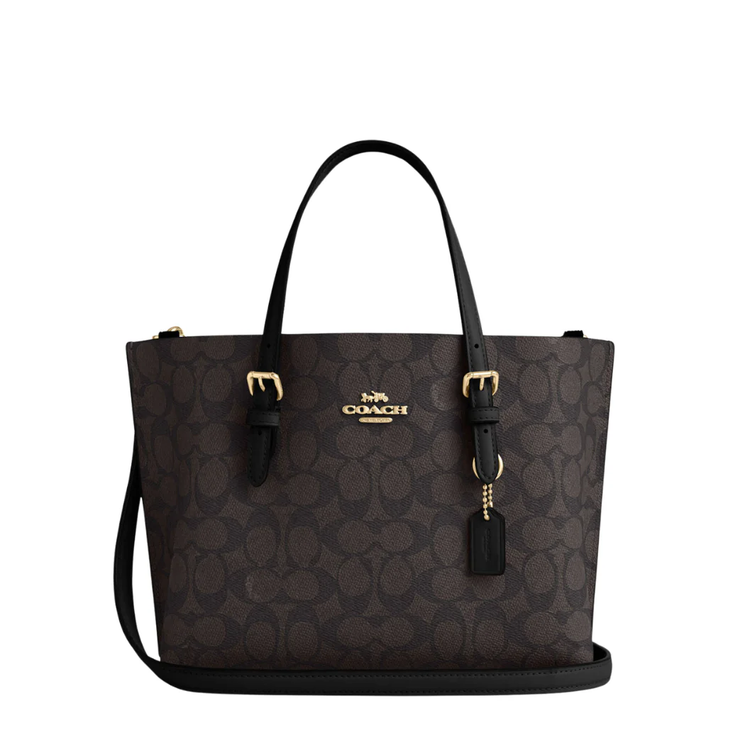Coach Mollie Tote Bag 25 In Signature Canvas Brown - CV965