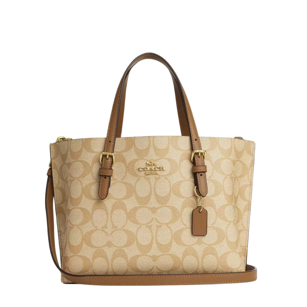 Coach Mollie Tote Bag 25 In Signature Canvas Light Brown - 4250