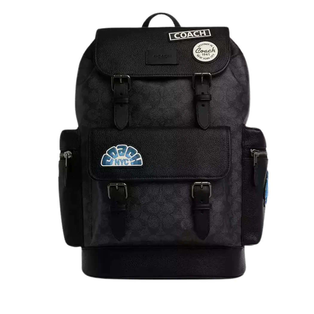 Coach Multi Sprint Backpack Charcoal Pebbled Leather - CY818