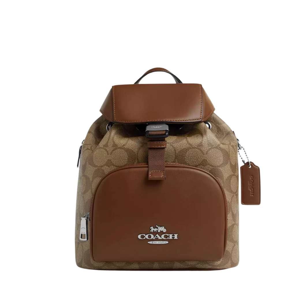 Coach Pace Backpack Brown Signature Canvas & Leather Trim - CR130