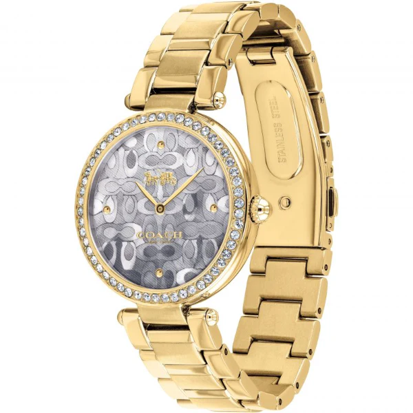 Coach Park Gold Stainless Steel Mother Of Pearl Dial Quartz Watch for Ladies - 14503225 - Image 2