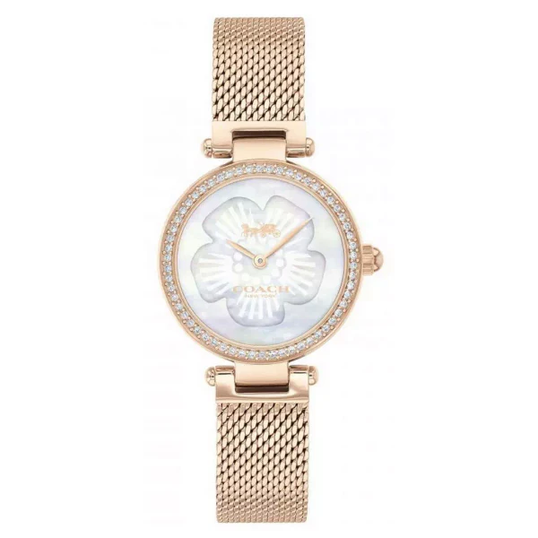 Coach Park Rose Gold Mesh Bracelet Mother Of Pearl Dial Quartz Watch for Ladies - 14503511