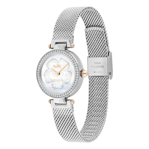Coach Park Silver Mesh Bracelet Mother Of Pearl Dial Quartz Watch for Ladies - 14503510 - Image 2