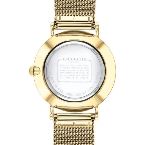 Coach Perry Gold Mesh Bracelet Silver Dial Quartz Watch for Ladies - 14503125 - Image 3