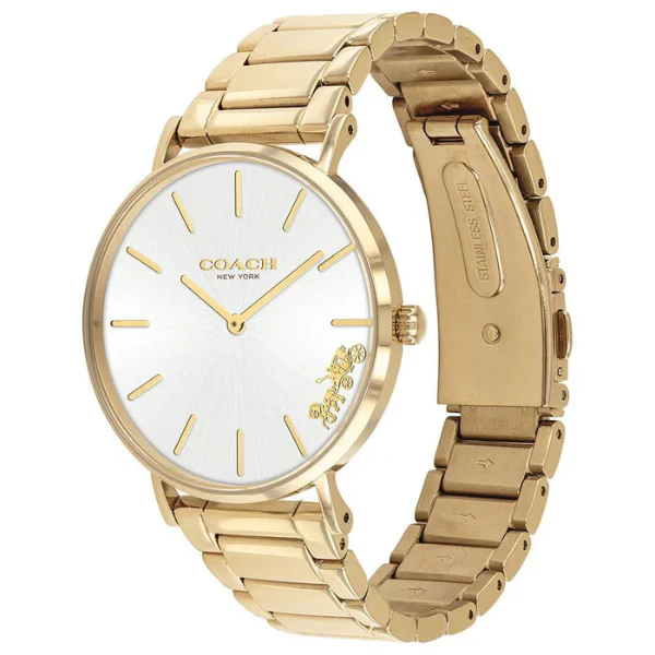 Coach Perry Gold Stainless Steel Silver Dial Quartz Watch for Ladies - 14503345 - Image 2