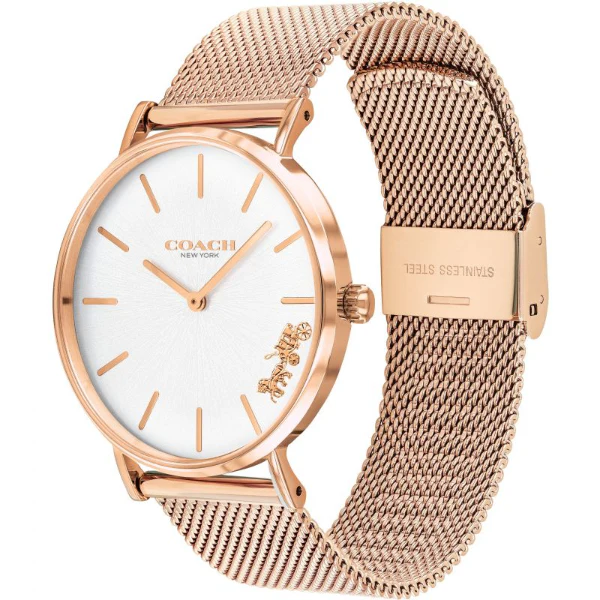 Coach Perry Rose Gold Mesh Bracelet Silver Dial Quartz Watch for Ladies - 14503126 - Image 2