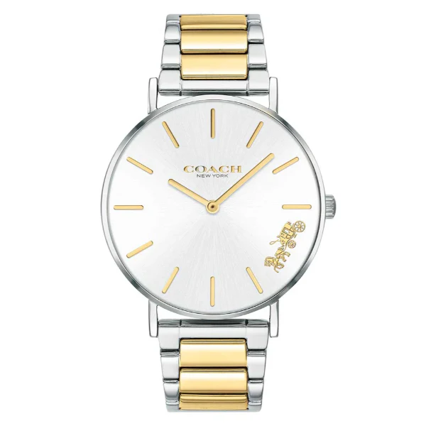 Coach Perry Two-tone Stainless Steel Silver Dial Quartz Watch for Ladies - 14503347