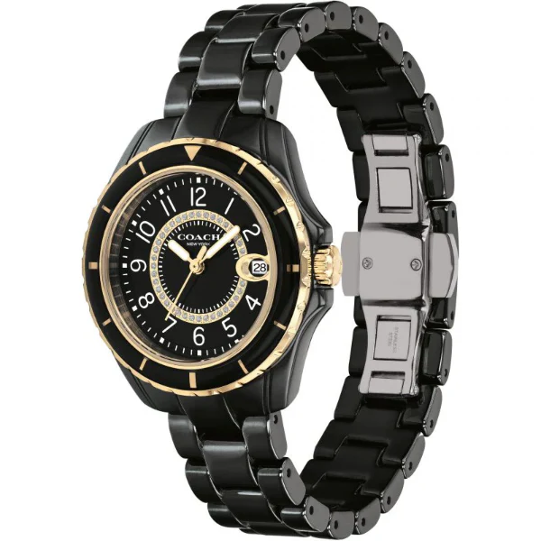 Coach Preston Black Creamic Strap Black Dial Quartz Watch for Ladies - 14503461 - Image 2