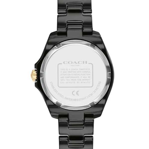 Coach Preston Black Creamic Strap Black Dial Quartz Watch for Ladies - 14503461 - Image 3