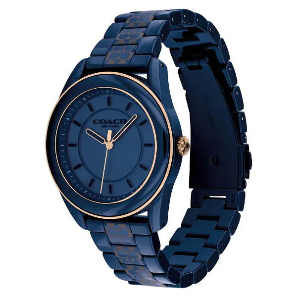 Coach Preston Blue Creamic Strap Blue Dial Quartz Watch for Ladies - 14503773 - Image 3